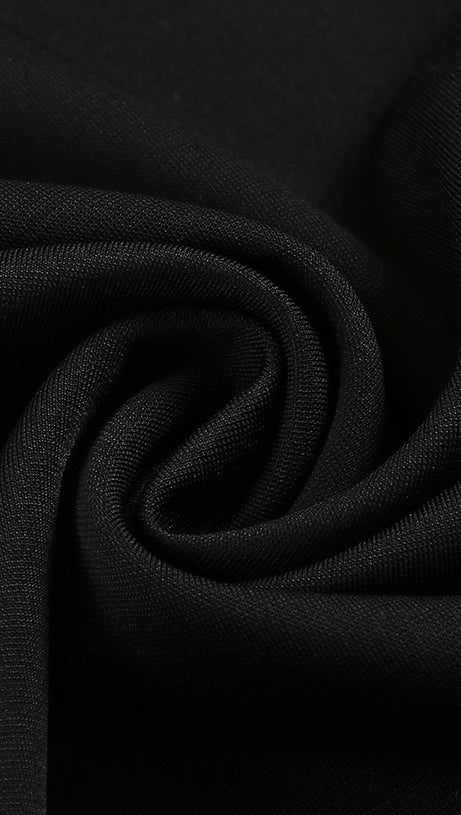 SOPHIA OFF SHOULDER RUCHED MAXI SLIT DRESS IN BLACK