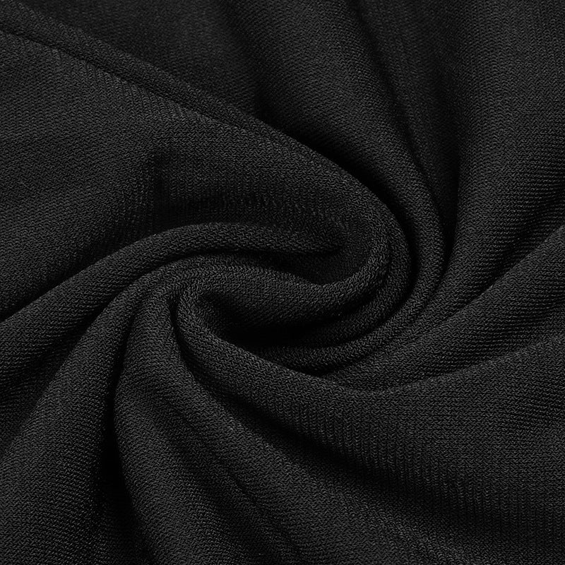 Französisches schwarzes Sling-Kleid aus Strickbandage 