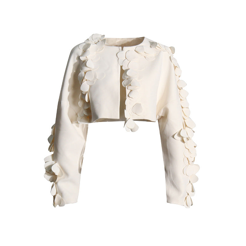 ESTHER WEISSES 3D-BLUMEN-LANGARM-TOP-MINIROCK-SET