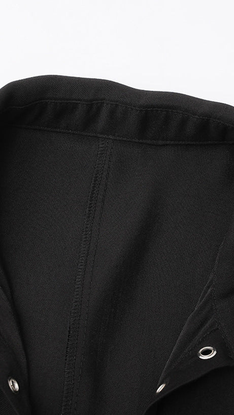 Melany – Durchsichtiges Schnürhemd in Schwarz