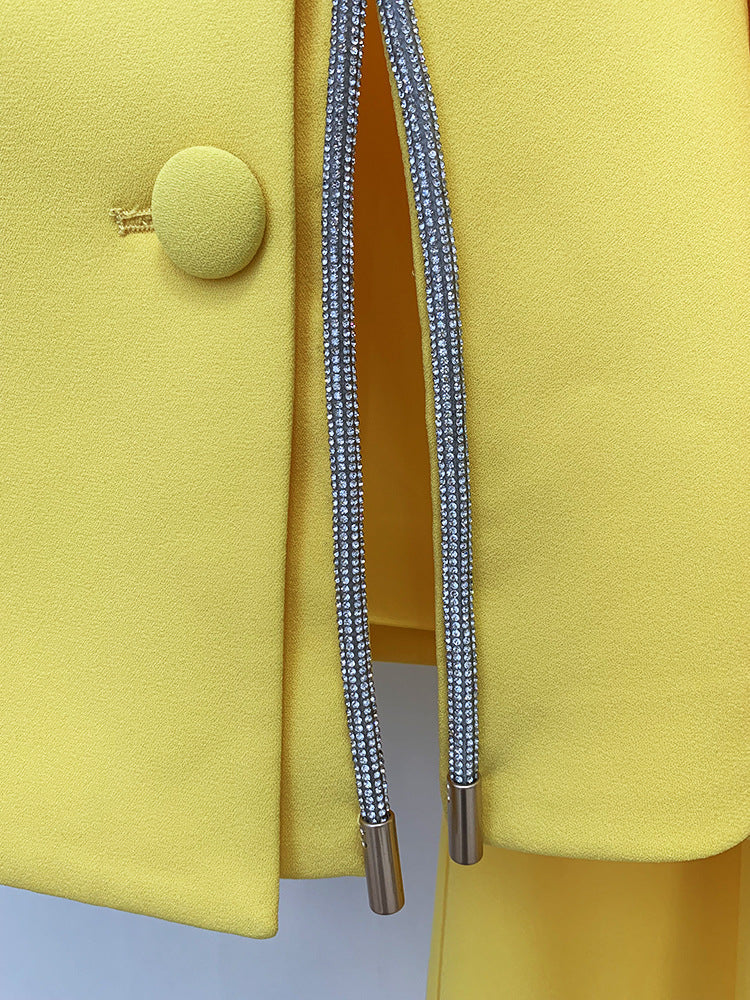 AIIZIE YELLOW DOUBLE BREASTED PANTSUIT - product image