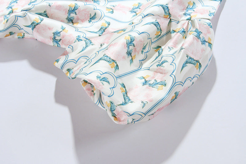 ABITO MIDI CON MANICHE A SBUFFO E STAMPA FLOREALE