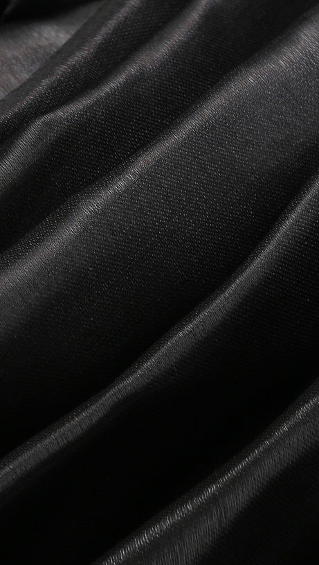 SOPHIA OFF SHOULDER RUCHED MAXI SLIT DRESS IN BLACK