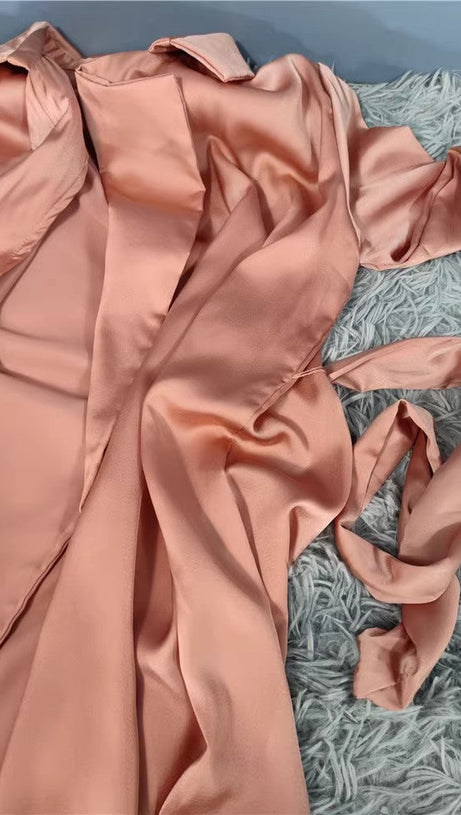 BLISSFUL BLUSH PINK TRENCH COAT