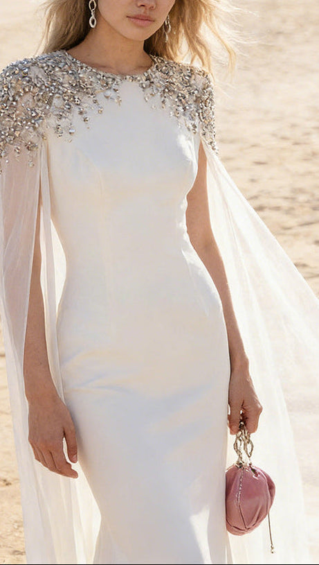 white diamond long sleeve maxi dress