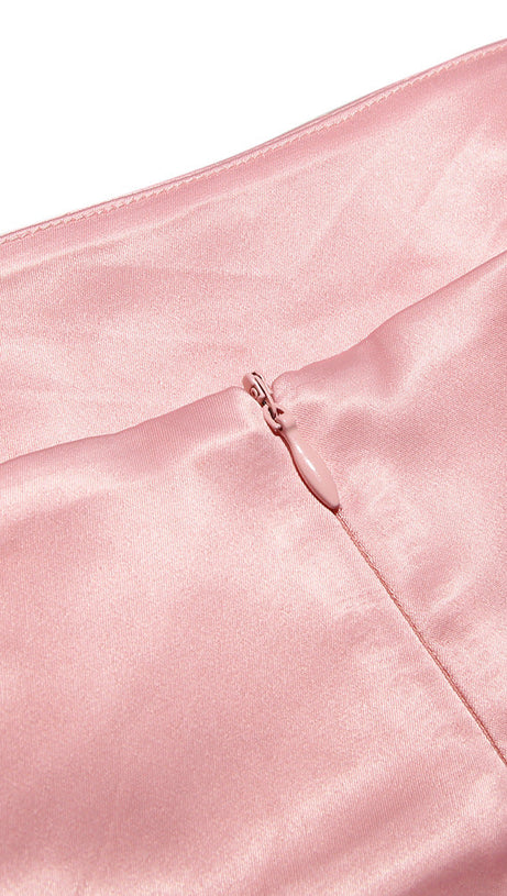 MINI ABITO IN RASO ROSA