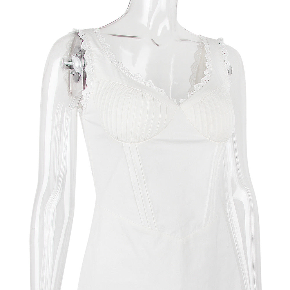AIIZIE WHITE PIN TUCK MINI DRESS - product image