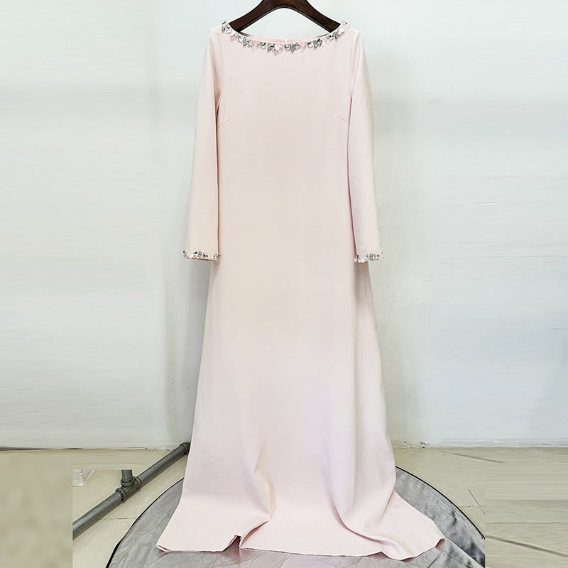 Blush Pink Kaftan-Style Maxi Dress