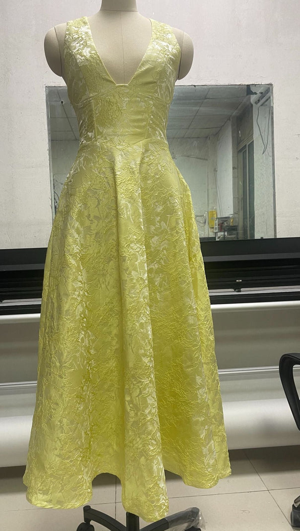 AIIZIE EFFIE MIDI DRESS - LEMON - product image