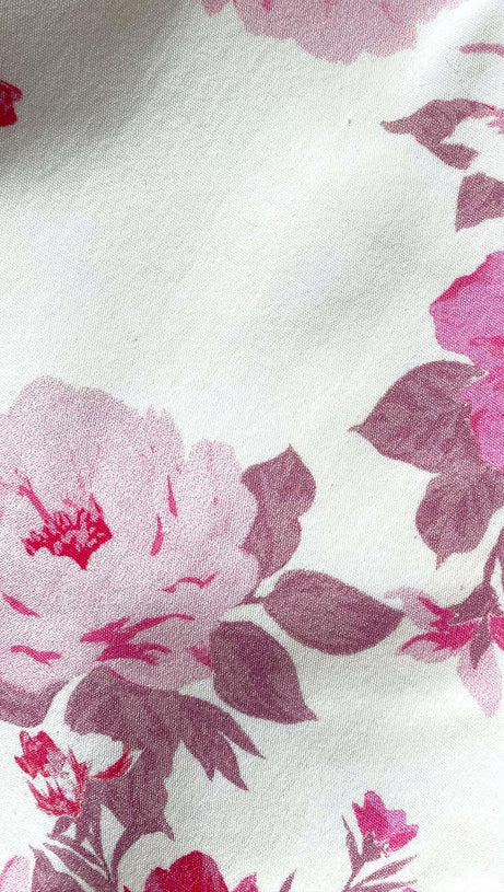 RETALE PINK FLORAL FLARED MINI DRESS