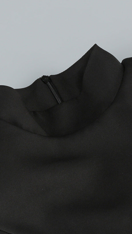 SPLICE SEQUIN MINI DRESS IN BLACK