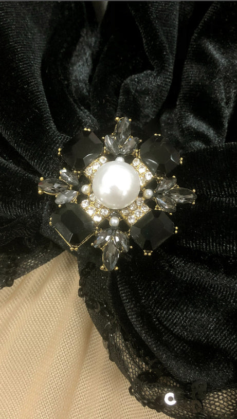 BOW DETAIL SEQUIN MAXI DRESS BLACK