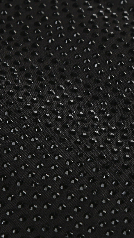 SPLICE SEQUIN MINI DRESS IN BLACK