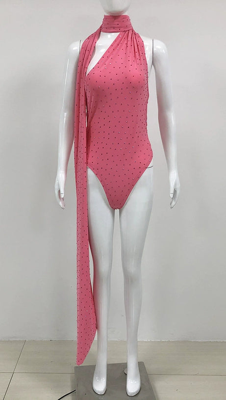 FREDERICA GARNET ROSE RUCHED SKIRT IN CRYSTAL JERSEY