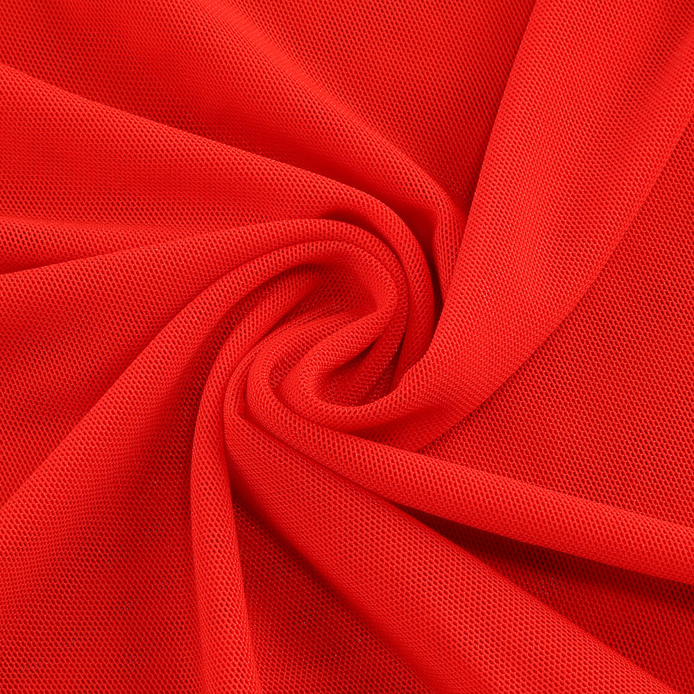 AIIZIE SHERRY OFF-SHOULDER TULLE BANDAGE MAXI DRESS IN RED - product image