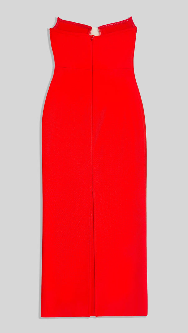 AIIZIE RED DIAMOND BANDAGE EVENING GOWN MAXI DRESS - product image