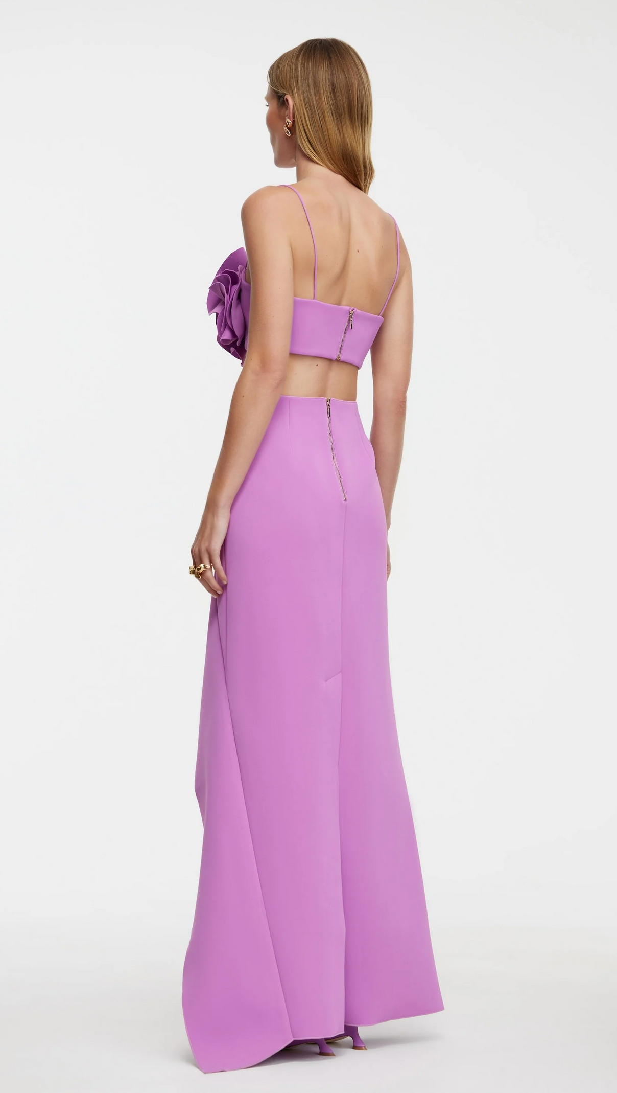AIIZIE IRREGULAR RUFFLE FISHTAIL SKIRT IN PURPLE - product image