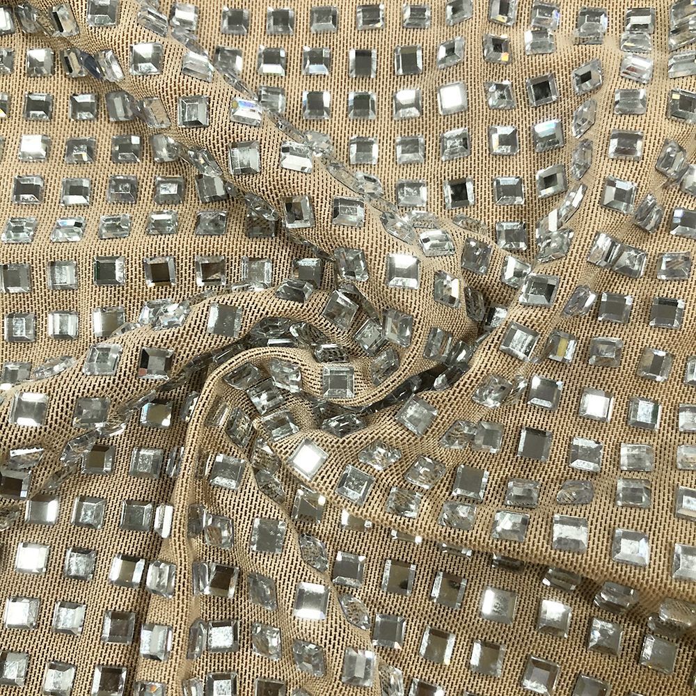 Neckholder-Maxikleid aus Netzstoff mit Strass