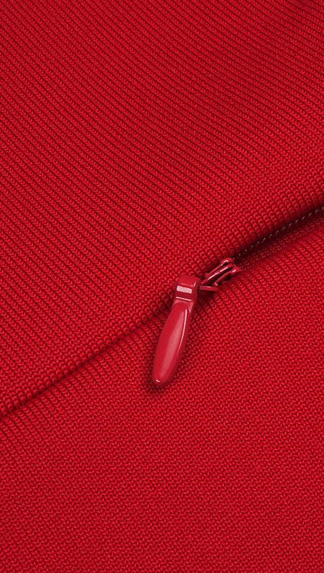 CUTOUT HALTER BACKLESS DRESS IN RED