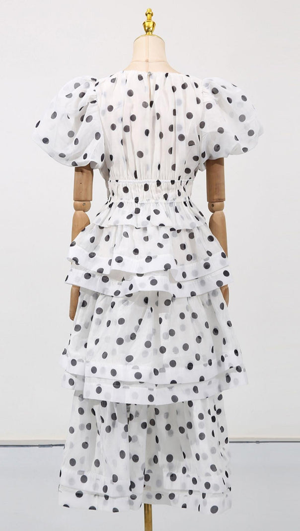 AIIZIE COLETTE POLKA DOT RUFFLE SKIRT TWO PIECE SET - product image