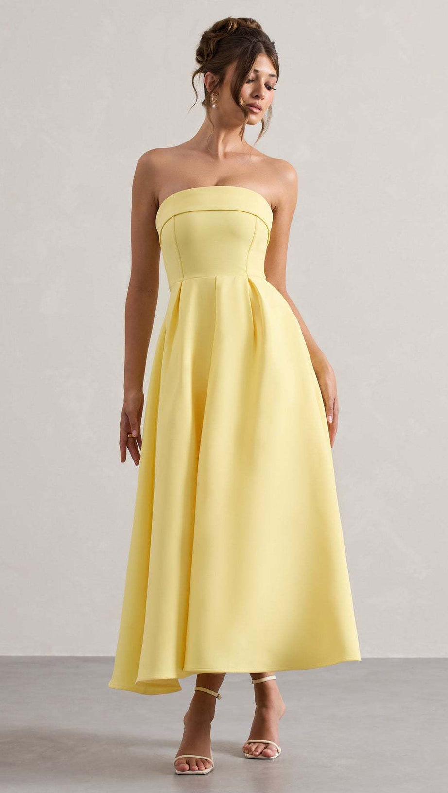 white bandeau midi dress