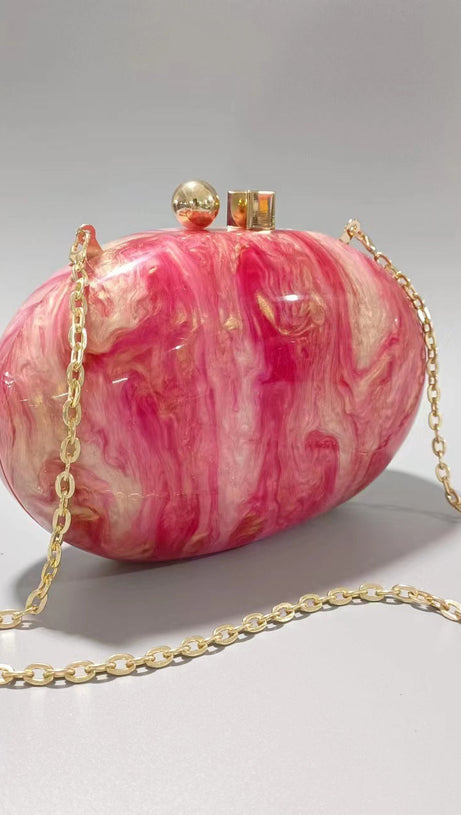 PEARLESCENT ACRYLIC CLUTCH