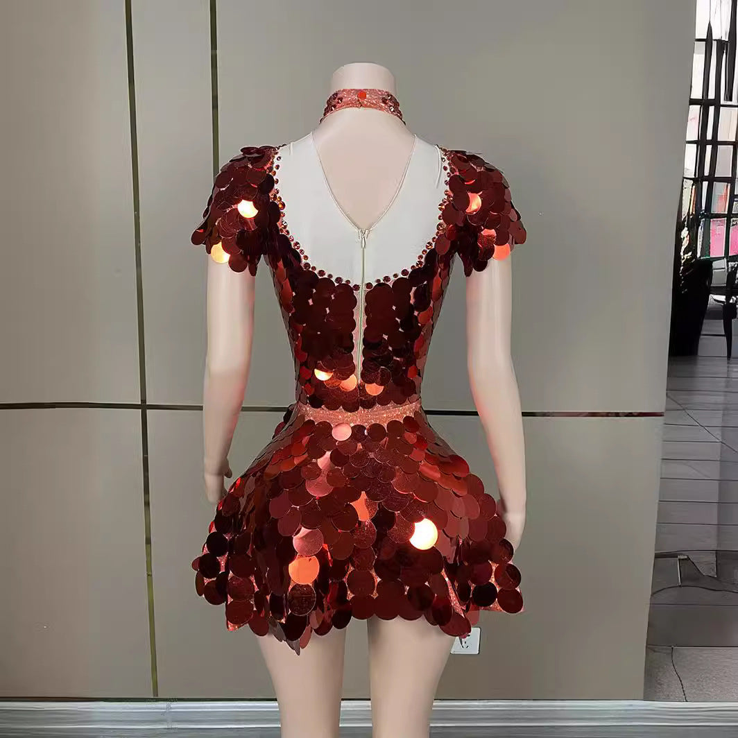 AIIZIE HELENE BURGUNDY SEQUINS DIAMANTE SET - product image