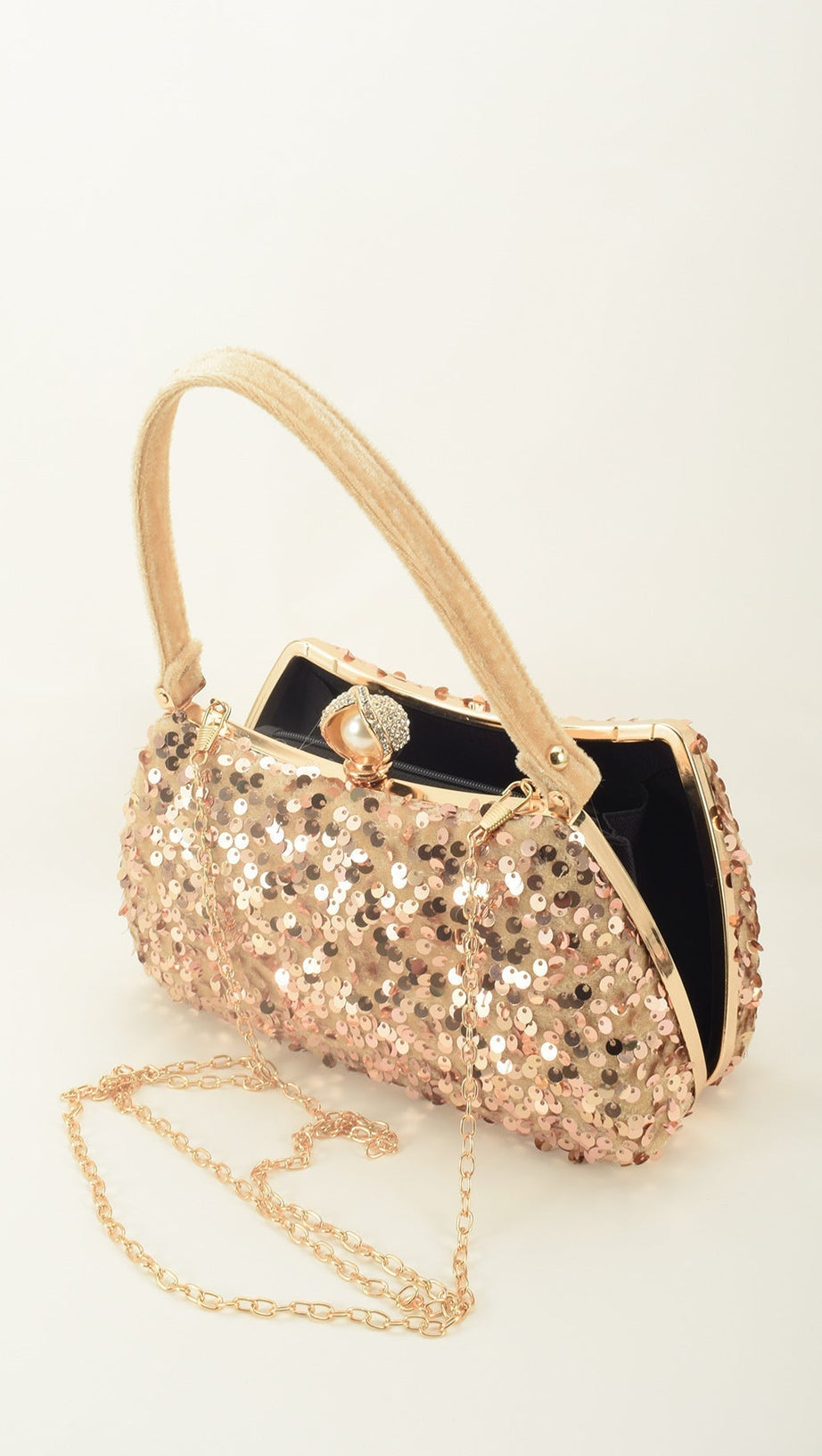 SOLID COLOR SEQUIN CLUTCH