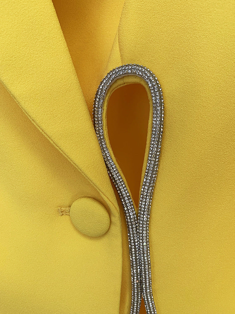 AIIZIE YELLOW DOUBLE BREASTED PANTSUIT - product image