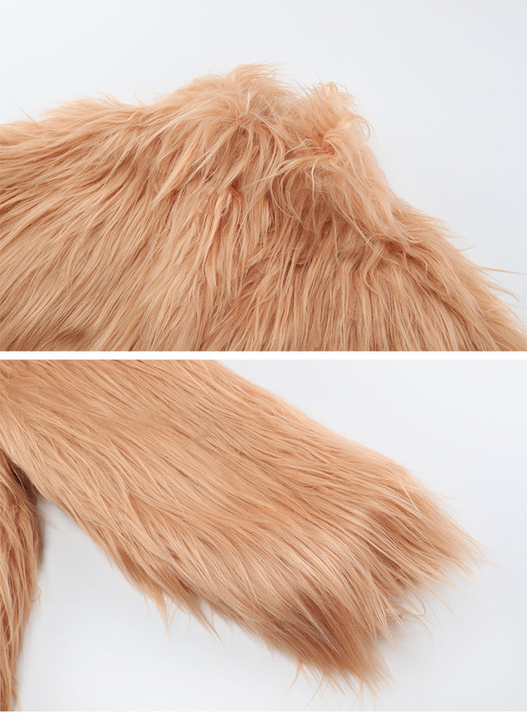 AIIZIE NUDE PINK FUR COAT - product image