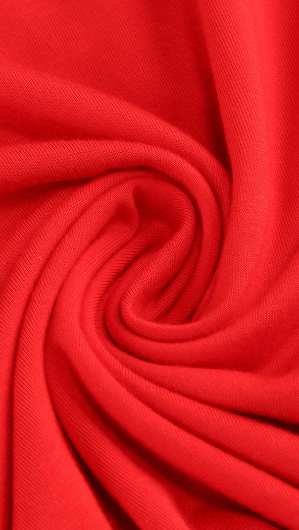 AIIZIE FLORAL RUFFLE TRIM HALTER MIDI DRESS IN RED - product image