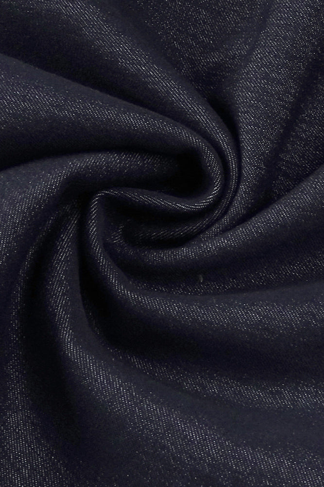 AIIZIE HALTERED CORSETED MIDI DRESS DENIM IN NAVY BLUE - product image