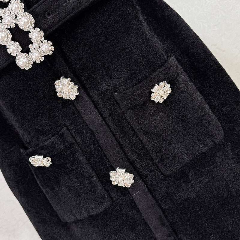 ABITO MIDI IN CINIGLIA NERA KAMA