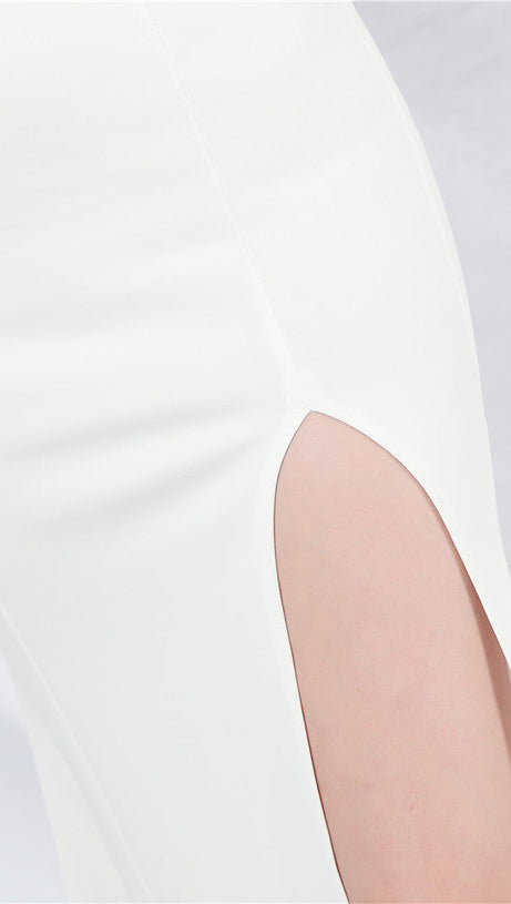 DOLORES ONE-SHOULDER FLORAL MAXI DRESS IN WHITE