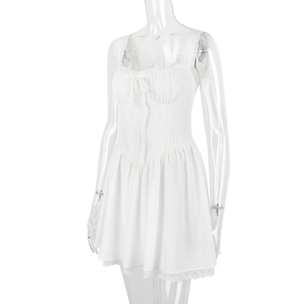 AIIZIE LACE CORSET MINI DRESS IN WHITE - product image