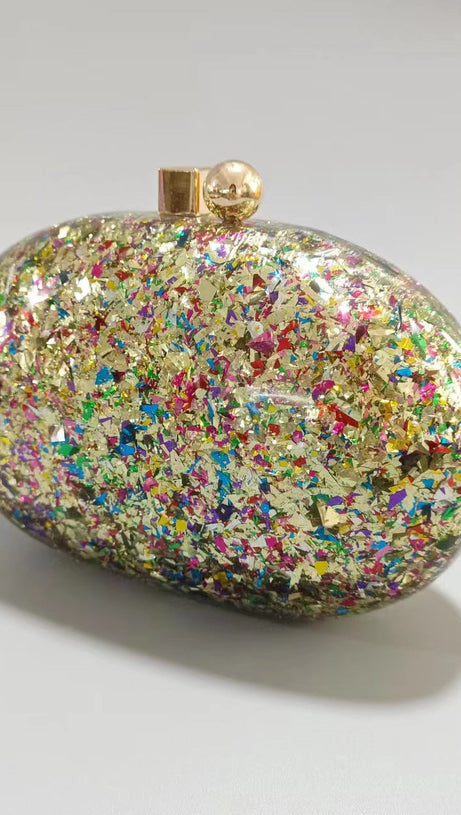PEARLESCENT ACRYLIC CLUTCH