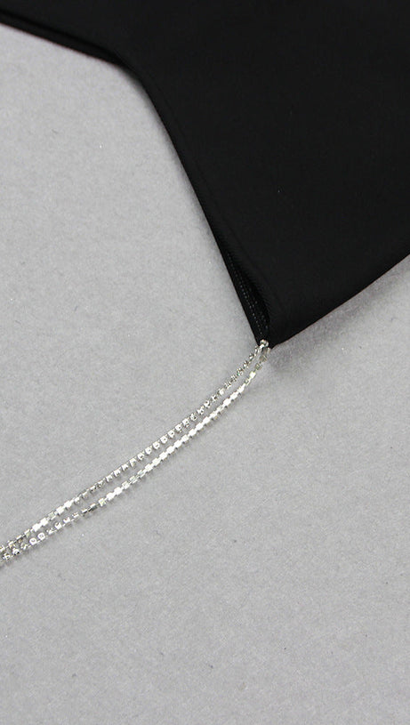 CRYSTAL FLOWER LACE UP BANDAGE DRESS