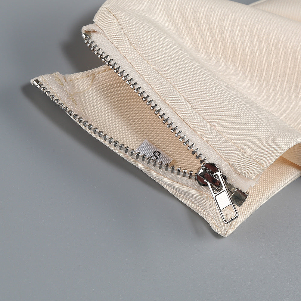 AIIZIE CRYSTAL CHAIN EMBELLISHED FISHTAIL SKIRT SET IN APRICOT - product image