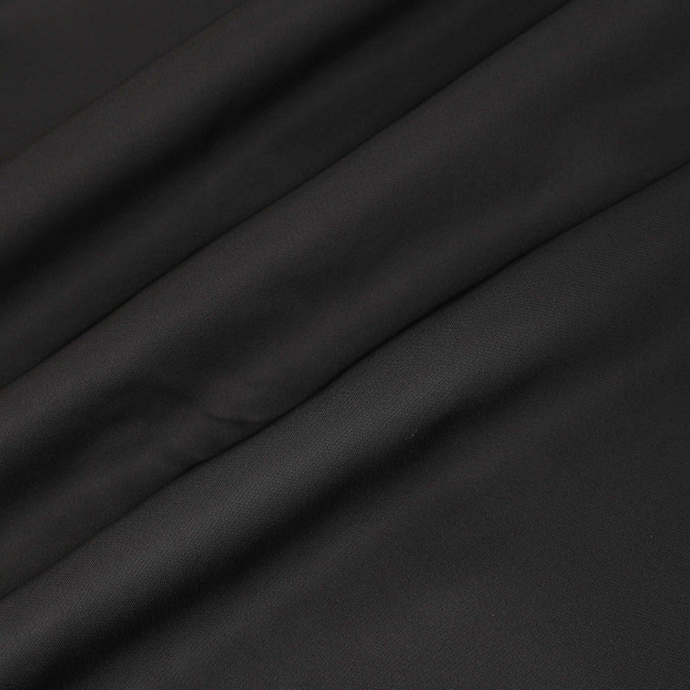 AIIZIE ARLENE BLACK LONG SLEEVED CUT OUT SILK TAFFETA MIDI DRESS - product image