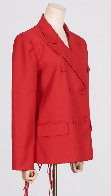 BLAZER VIENNA CON FRANGE E SCHIENA SENZA TAGLIO IN ROSSO