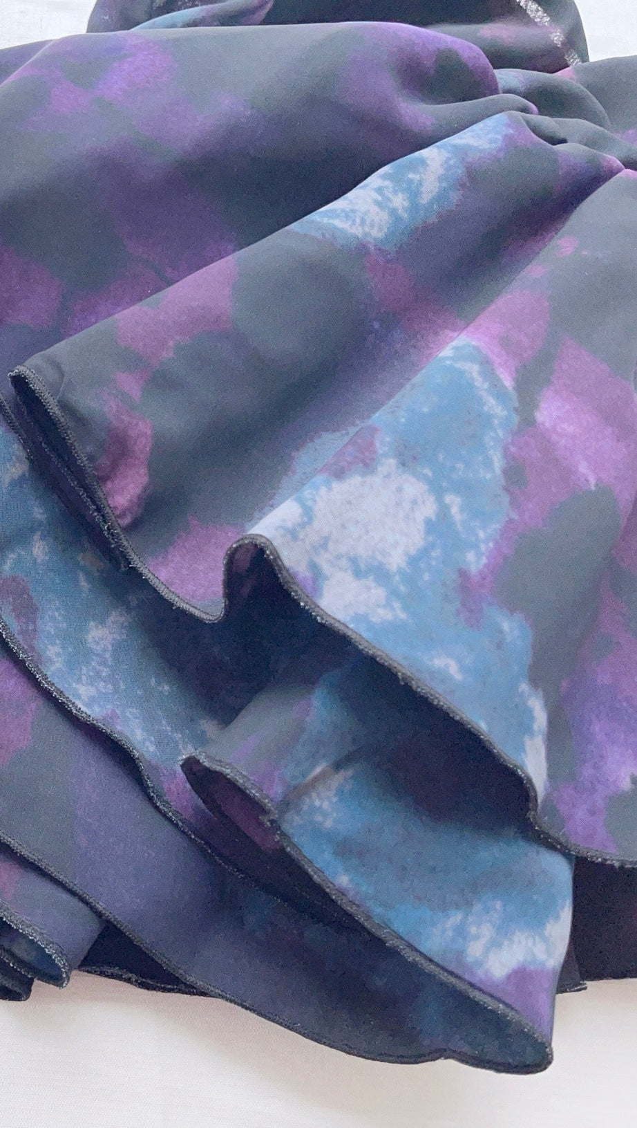 FLORAL PRINT CHIFFON RUFFLE TOP