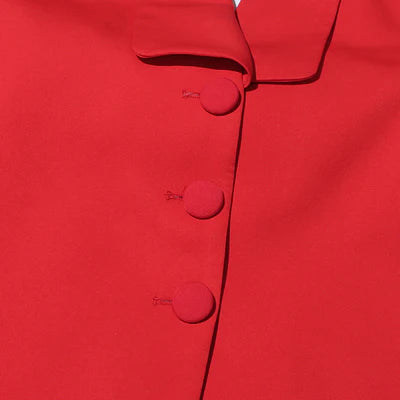 DACRE BACK CUTOUT FLOWER BLAZER IN RED