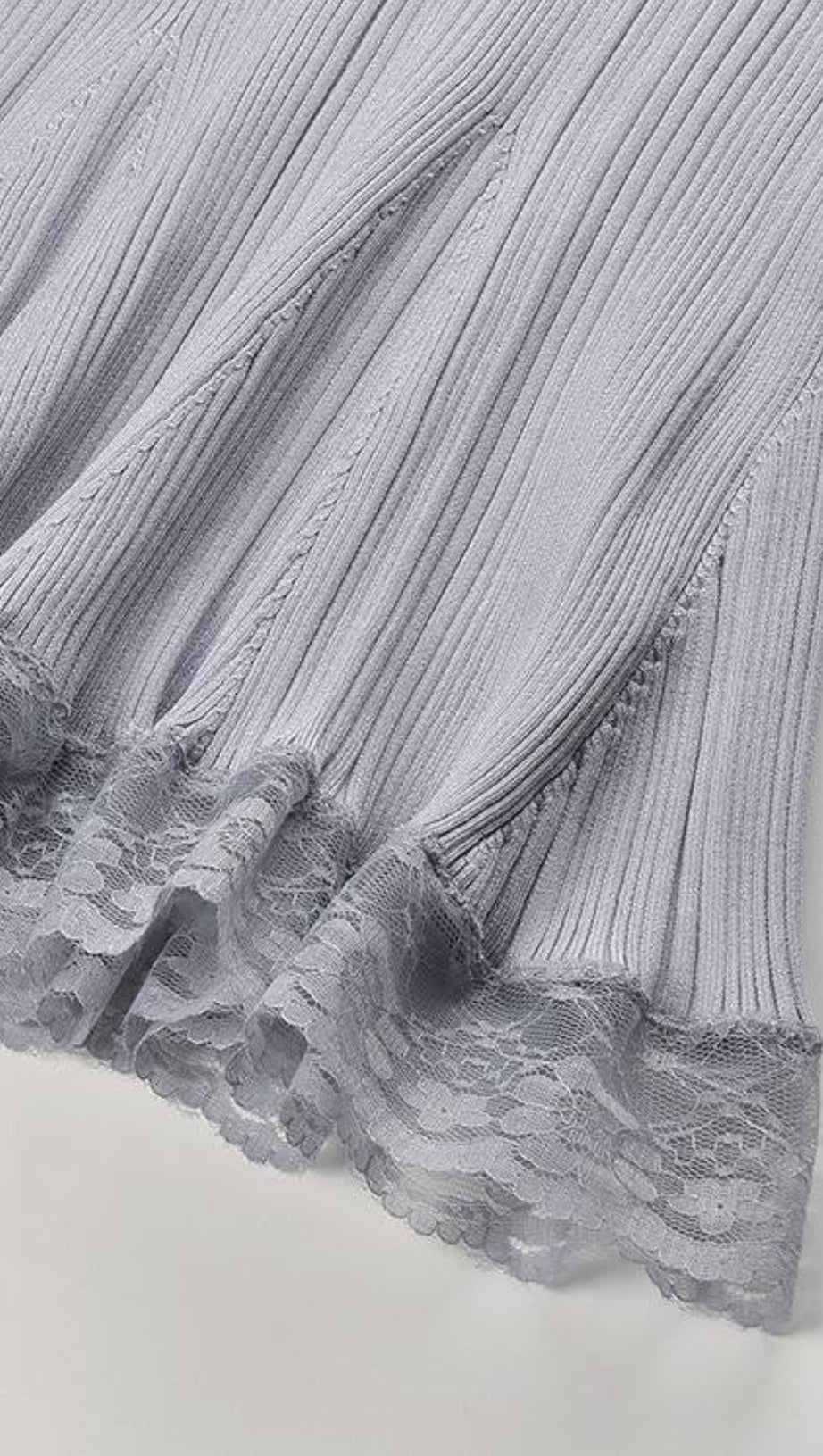 BLUE KNIT LACE CUTOUT MINI DRESS