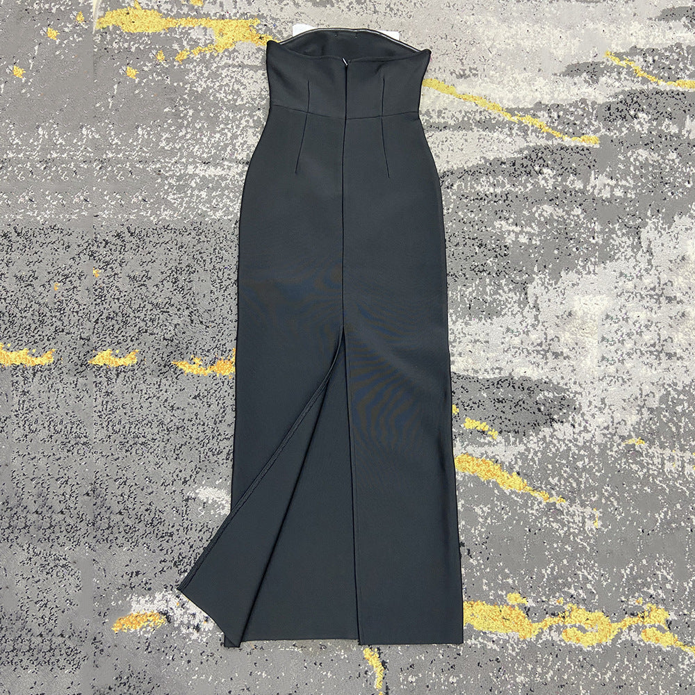 AIIZIE BOW-EMBELLISHED MIDI DRESS IN BLACK - product image