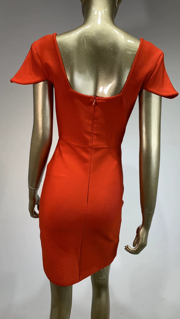 AIIZIE MILDRED SHAWL RED STONE EMBELLISH MINI DRESS - product image