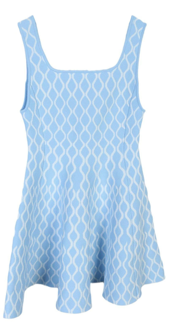 SUSIE BLUE JACQUARD KNIT MINI DRESS