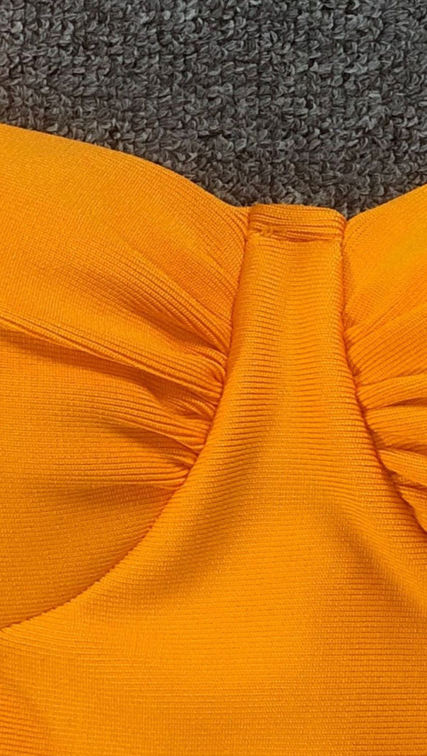 AIIZIE YELLOW SPAGHETTI STRAP BACKLESS MIDI DRESS - product image