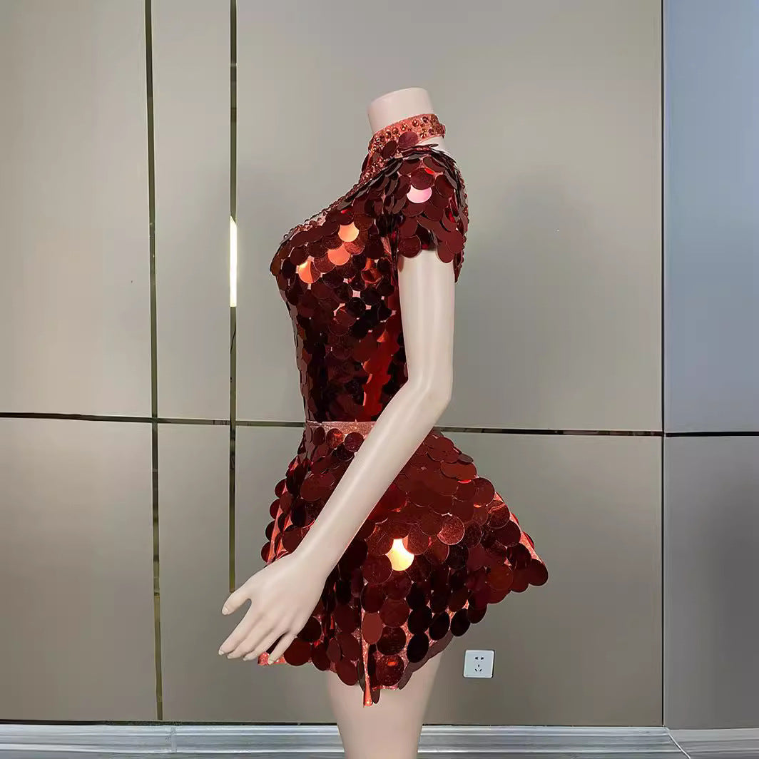 AIIZIE HELENE BURGUNDY SEQUINS DIAMANTE SET - product image