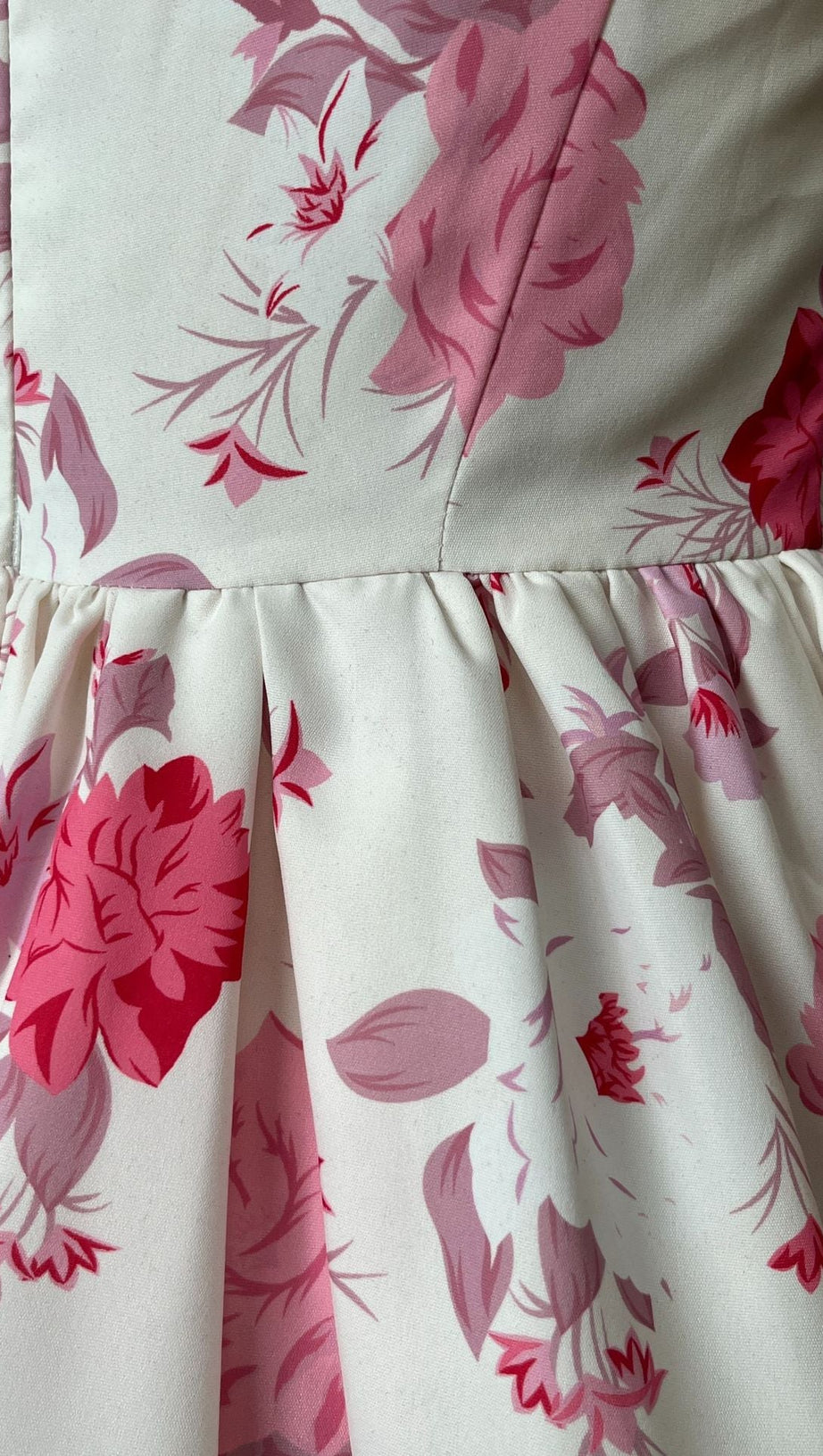 RETALE PINK FLORAL FLARED MINI DRESS