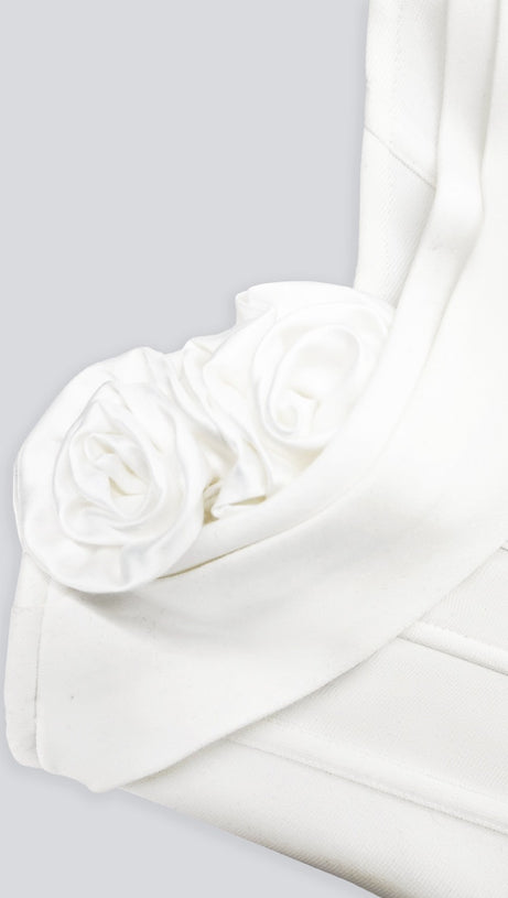 MINI ABITO CON BENDAGGI DECORATI CON FIORI 3D